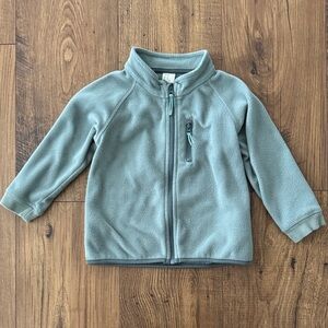 H&M Baby / toddler green lightweight fleece zip up jacket, size 18 months